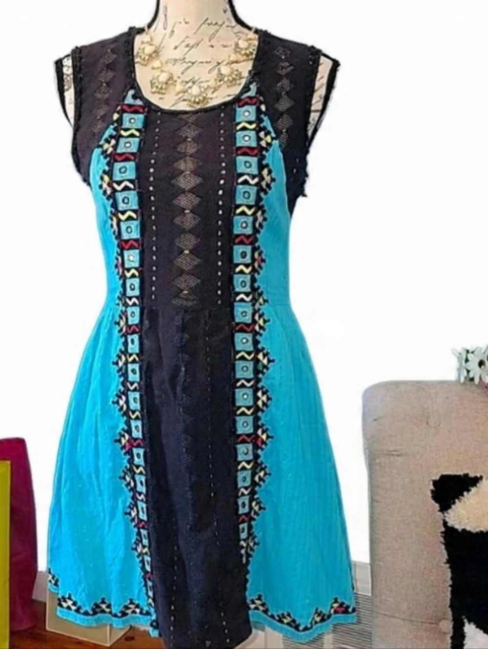 SUPER CUTE, FREE PEOPLE  EMBROIDERED EMBELLISHMENT DRESS☆